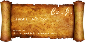 Csanki Jázon névjegykártya